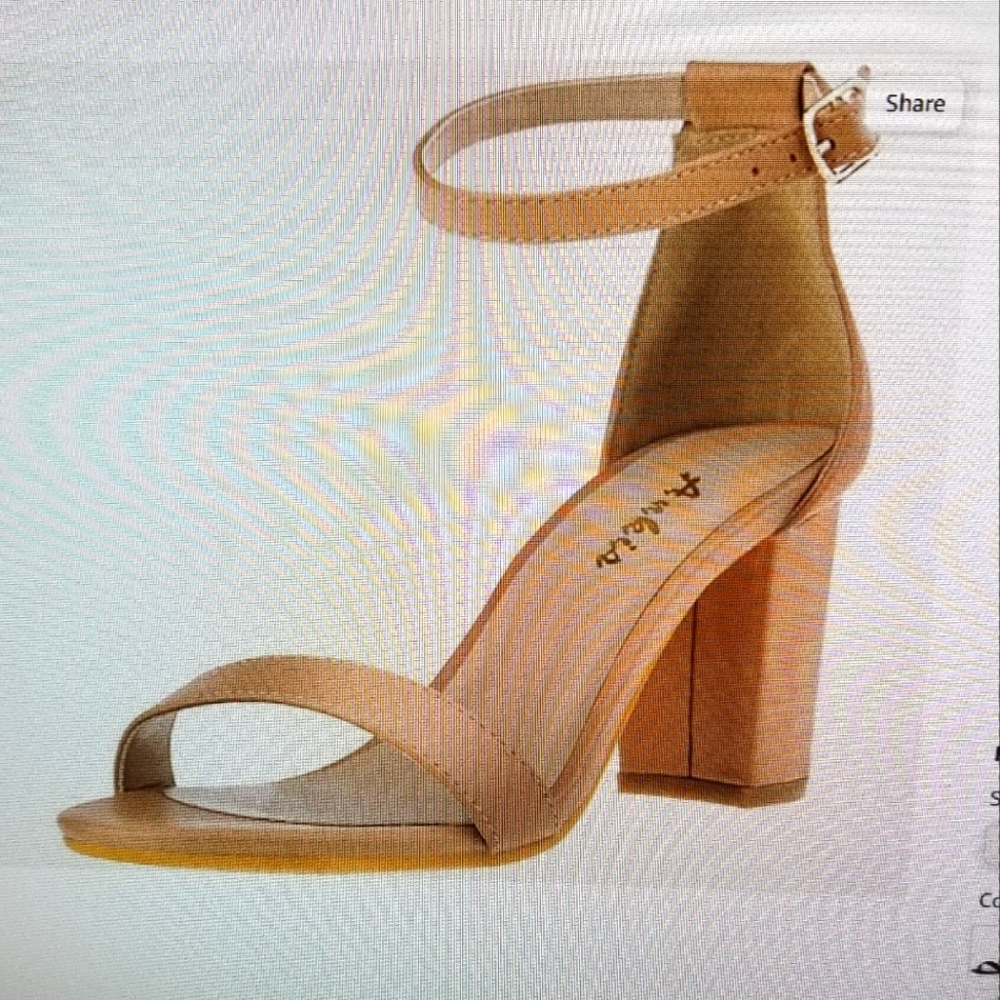 ANKIS ANKLE STRAP OPEN TOE CHUNKY HEEL sandal wedding casual shoe - Picture 1 of 9